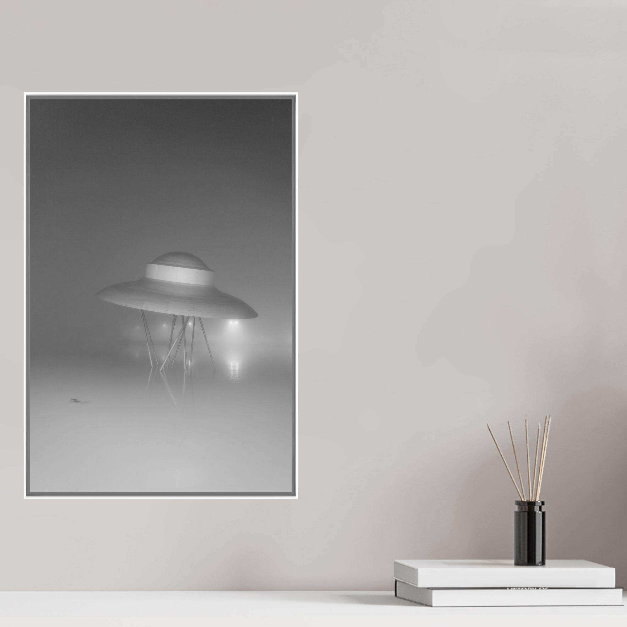 La soucoupe Tirage photo noir et blanc